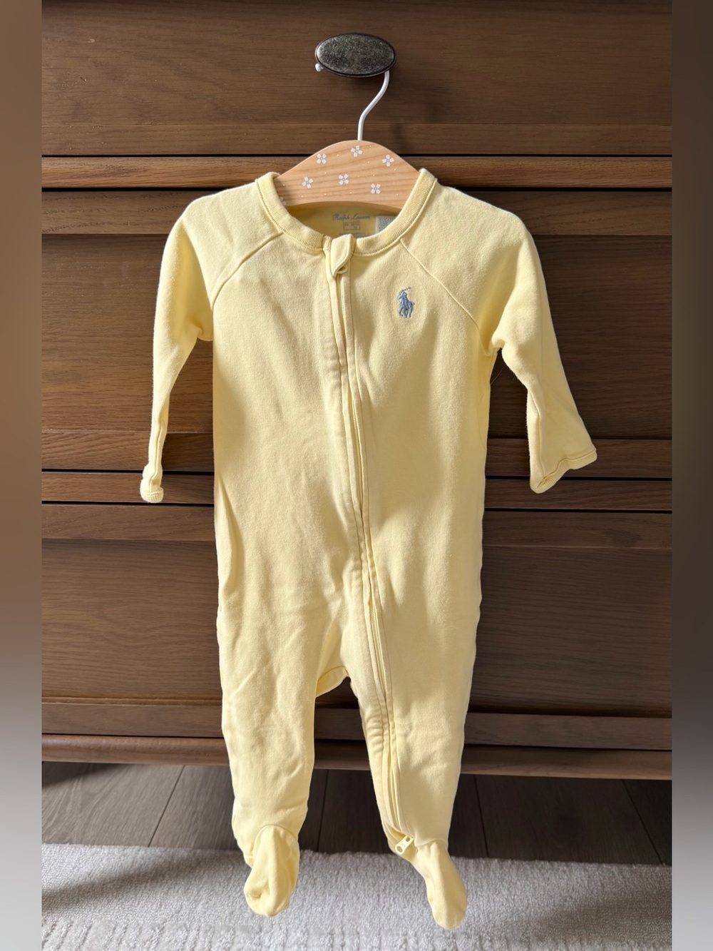 Ralph Lauren Light Yellow Footed Baby One-Piece